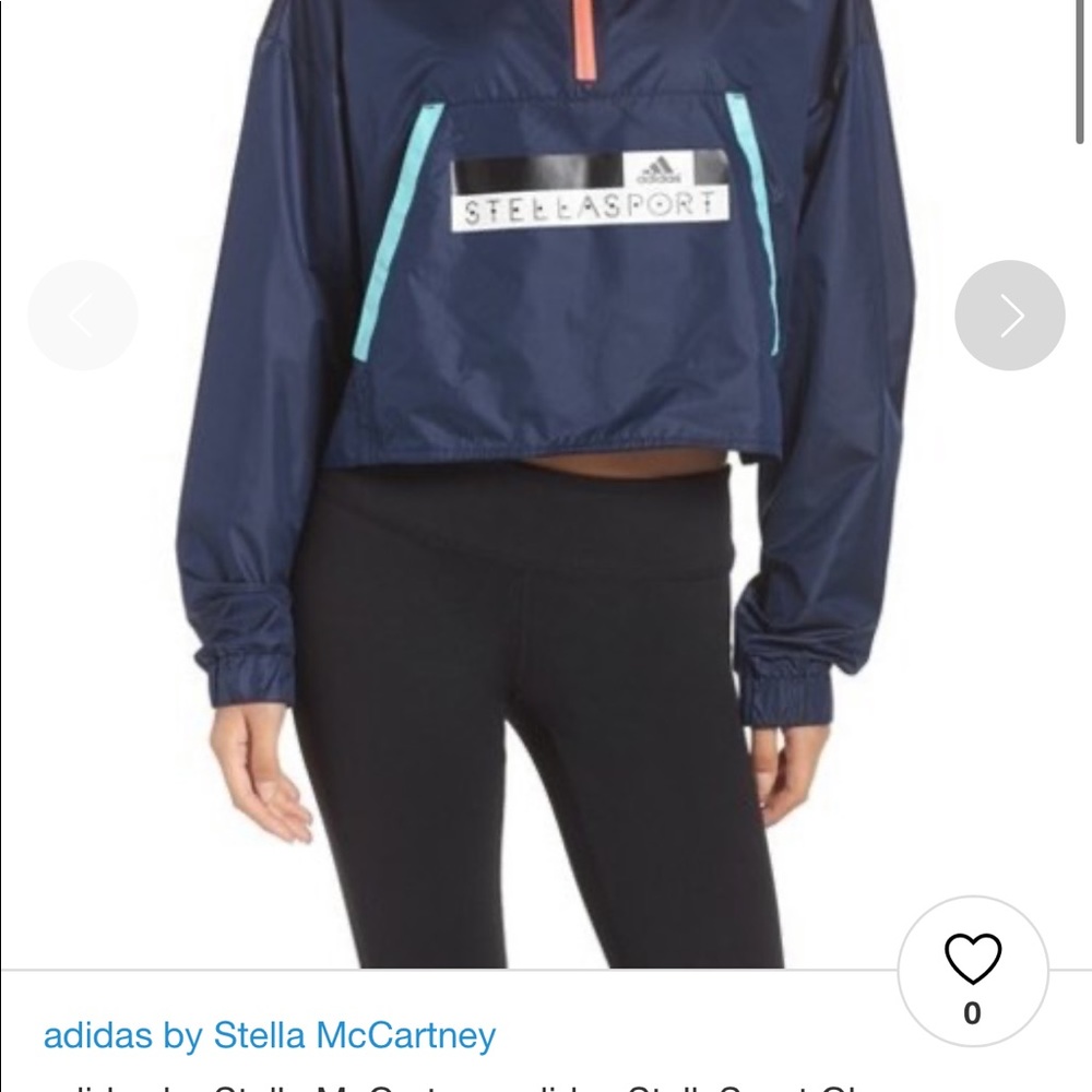 Adidas Stellasport Crop Hooded Windbreaker Large